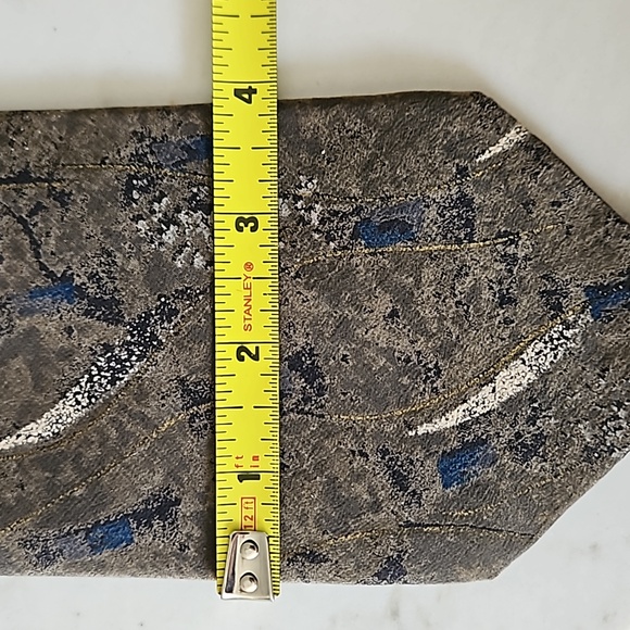 CROFT & BARROW Mens Silk Tie Brown Blue & Beige 100% Silk - Picture 6 of 7